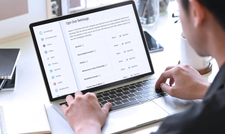 Person using a laptop to access 